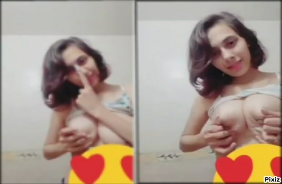 Beautiful Girl Playing With Boobs